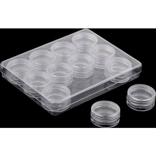 12 Slots Adjustable Storage Box Nail Art Jewelry Organizer Container