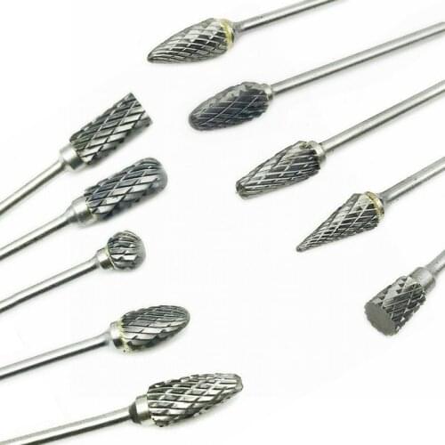 2.35x6mm Tungsten Steel Carbide Bur Cutter Rotary Tool Burr Double Diamond Cut Rotary Dental Polishing Tools