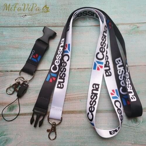 2 PCS/SET Cessna Lanyards Neck Strap Phone White llavero for ID Card Holder Sleutelhange Fashion Trinkets Chaveiro Keychain
