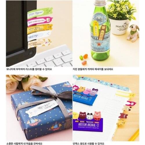 4pack/lot Cute animal image design note pads prominent sticky notes Book mark stationery