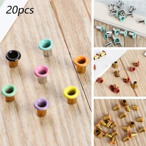 20 Pcs 1mm Mini Colorful Eyelet Buttons for DIY Doll Clothes Bag Shoes Belt Buckles Metal Snap Button Sewing Accessories