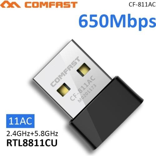 20pcs USB WiFi Adapter 650Mbps 2.4GHz 5GHz WiFi Antenna Dual Band 802.11b/n/g/ac Mini Wireless Computer Network Card Receiver