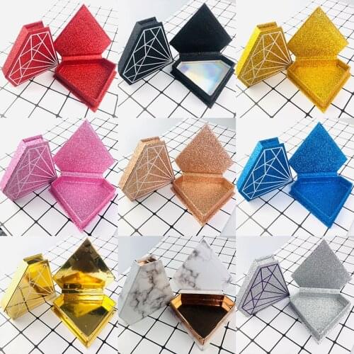 NEW 5-50 PCS Box Wholesale Diamond False Eyelash Packaging Box Fake 3D Mink Eyelashes Boxes Faux Cils Magnetic Case Lashes Empty