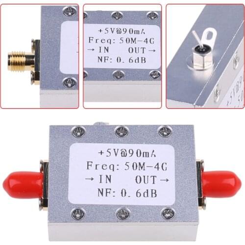 50M-4GHz Low Noise Amplifier LNA Ham Radio Module RF FM HF VHF NF=0.6dB -110dBm