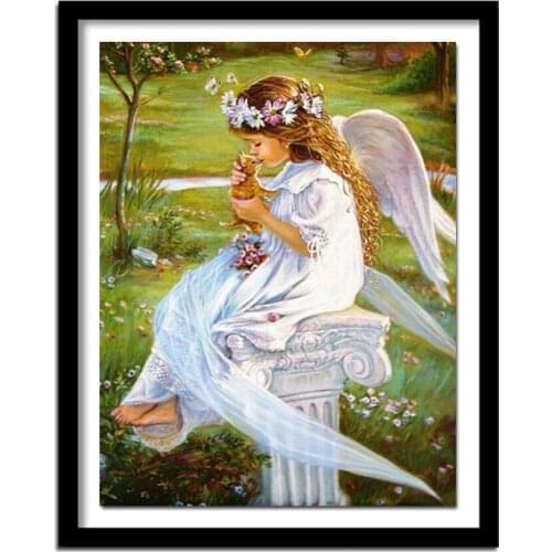 5d diy diamond angel pattern Cross Stitch diamond painting square animal embroidery beads patterns picture of rhinestones