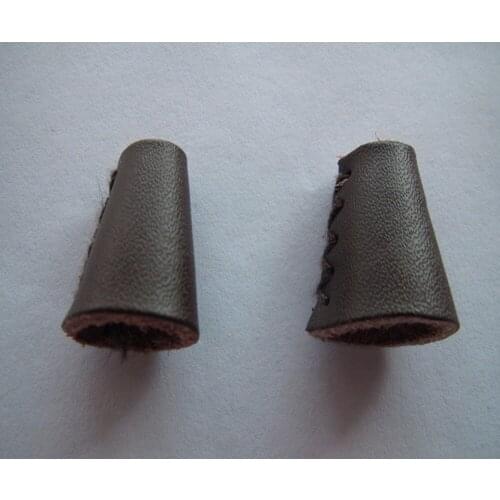 Free shipping Genuine leather stopper for garment cord end lock fashion brown color stopper 100pcs
