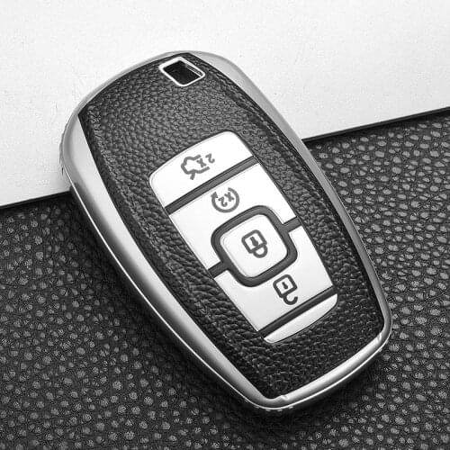 Key Case Cover for Ford Fusion Mondeo Mustang Explorer Edge EcoSport Lincoln MKC MKZ MKX 2015 2016 2017 Remote KeyChain Holder