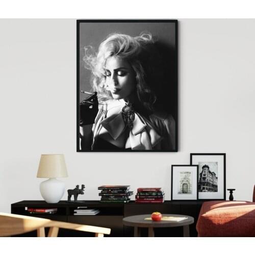 Black White Madonna Prints Madonna Smoking Music Photography Canvas Painting Scandinave Pictures Living Room Wall Art Decor