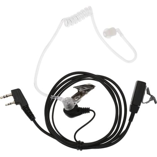 Walkie Talkie Headphone 2 Pin Covert Acoustic Tube Earpiece Headset w/ Mic PTT for Motorola Two Way Radio Walkie Talkie K/M Plug
