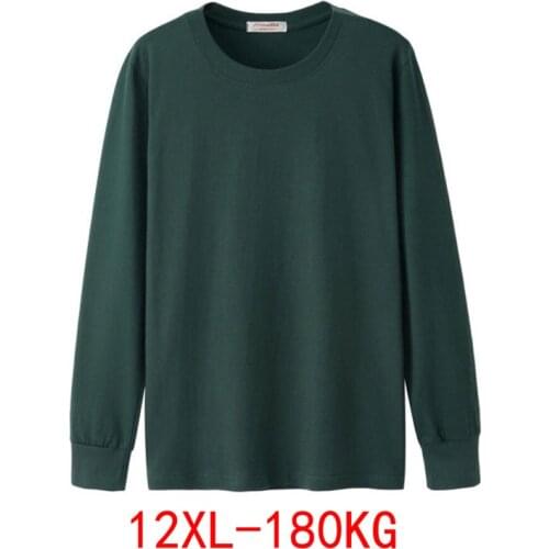 Autumn Spring Men T-Shirt Long Sleeve tees Cotton big sales Large Size big 5XL 7XL 8XL 9XL 10XL 12XL loose tshirt 60 62 64 66 68