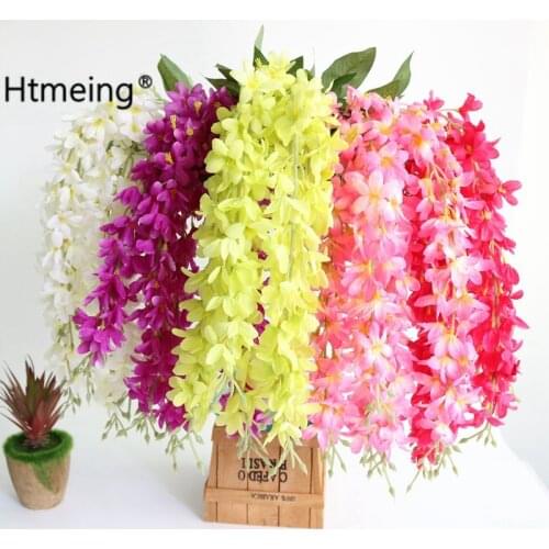 Artificial Lilac Long Hanging Flowers 5 Stems For Home Wedding Restaurant and Office Decoration Arrangement