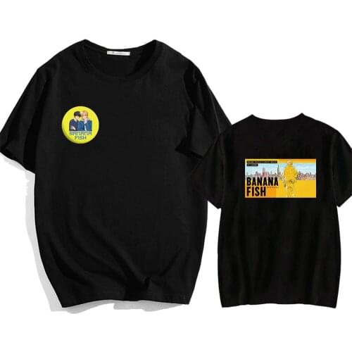 Banana Fish Men Hip Hop T Shirt 2021 Fashion Creative Tees Funny Tshirts Streetwear Japanese Style Mens Tops Unisex