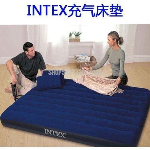 Intex Inflatable Mattress Household Air Sofa Three Person Air Cushion Bed Outdoor Tent Bed Portable Lunch Bed