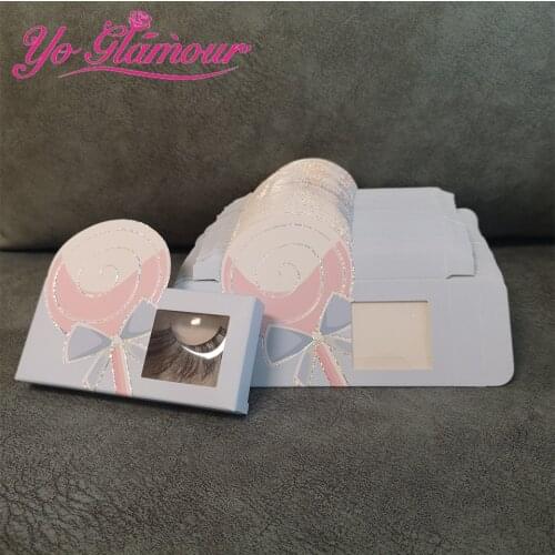 New Arrival Lollipop Special-Shaped Cardboard Box Empty Wholesale Eyelash Box Packaging Bulk Custom Logo