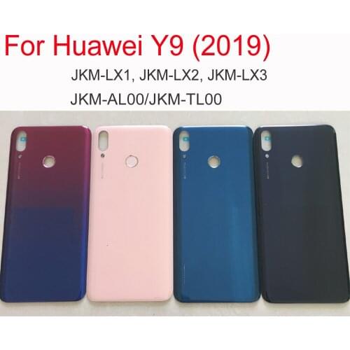 Original For Huawei Y9 2019 JKM-LX1, JKM-LX2, JKM-LX3 Battery Cover Back Rear Door Housing Glass Replacement