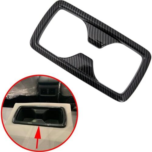 Fit For Toyota RAV4 2019 2020 Carbon Fiber Interior Rear Seat Water Cup Holder Frame Cover Trim Protect Accessories
