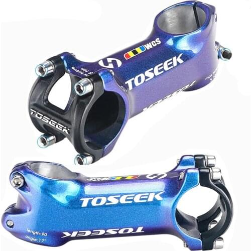 TOSEEK MTB Road Bike Stem 60/70/80/90/100/110mm Colorful Aluminium Alloy 6 Degree High-Strength Ultralight For XC AM 28.6 31.8mm