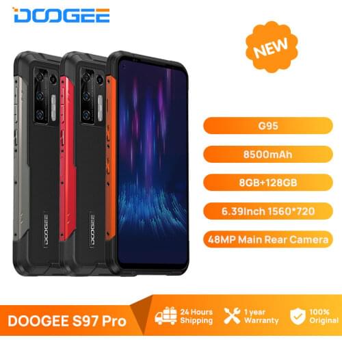 2021 DOOGEE S97 Pro Rugged Phone 40m Laser Rangefinder 48MP QuadCamera Cellphone Helio G95 Octa Core 8GB+128GB SmartPhone NFC