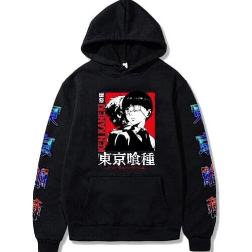 Japan Anime Tokyo Ghoul Kaneki Ken Men Female Hoodies Autumn Casual Pullover Fashion Sweatshirts Hip Hop Clothes