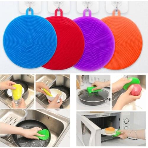 Magic Cleaning Brushes Soft Silicone Dish Bowl Pot Pan Cleaning Sponges Scouring Pads Cooking Cleaning Tool Kitchen Accessories