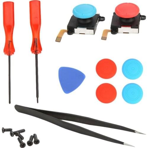 Y-Shaped 16in1 Joystick Thumb Stick Joystick Sensor Module Replacement 3D Analog Repair Kit Tool Switch JOY-CON