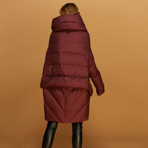 Winter Coat Women Duck Down Jacket Hooded Fashion Womens Jackets Loose Cloak Big Size Parka Chaquetas Para Mujer KJ597