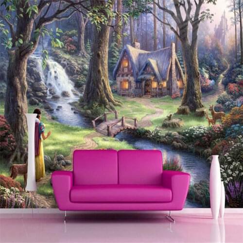 Custom 3d mural wallpaper Fairy landscape oil painting wallpaper brick wall 3d wallpapers for living room 3d stereoscopic