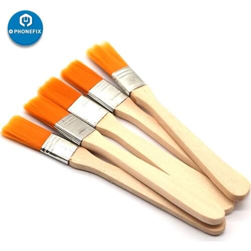 5pc/lot Soft Cleaning Brush Computer Keyboard PC Dust Cleaner Wood Handle for Mobile Phone PCB Repair Electronics Tool Kit