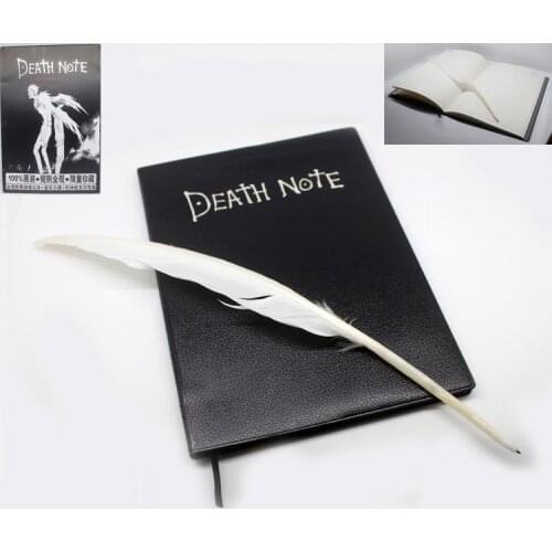 2021 New Book for Death Note Cosplay Notebook & Feather Pen Book Animation Art Writing Journal