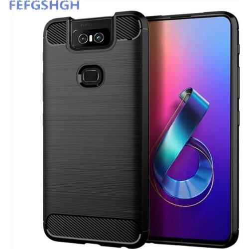 Carbon Fiber Cover For ASUS ZenFone 6 ZS630KL Case Rubber Silicone Phone Cases For ASUS ZenFone 6 ZS630KL Back Case