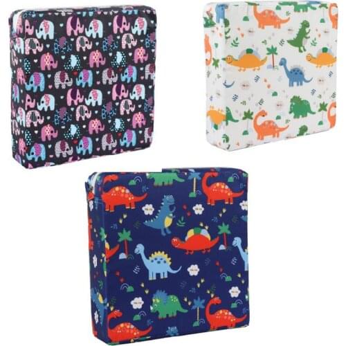 Kid High Chair Portable Booster Seat Cushion Dining Chair Heightening Seat Cushion Student Adjustable Dinosaur Elephant Printing