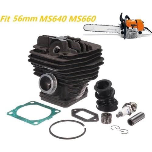Chainsaw Engine Motor Rebuild Use Nikasil Plated 54mm Big Bore Cylinder & Piston Pin Gaskets Kit Fits Stihl MS640 MS660 066