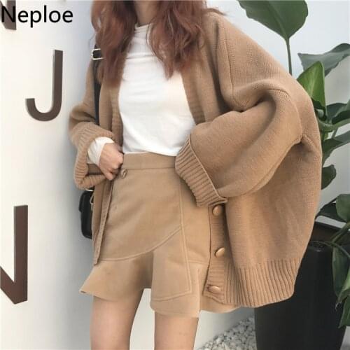 Neploe Women Oversized Sweaters Thick Coat 2021 Autumn Winter Tops Korean Retro Pull Femme Plus Size Jacket Knitted Cardigan