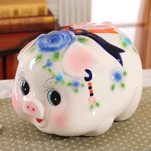 Ceramic Pig Money Boxes Large Children Creative Piggy Bank Birthday Gift Cute Fashion Dispensador De Monedas Home Decor EB5MB