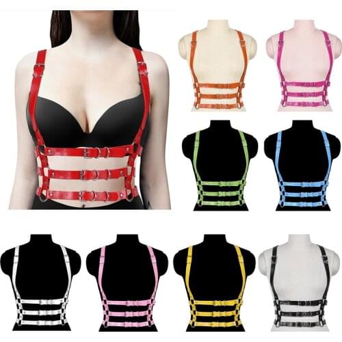 Leather Dance Rave Wear Harness Fashion Sex Costumes Adjust Gothic Punk Harness Bondage Tight Suspender Strappy Cage Straps Belt