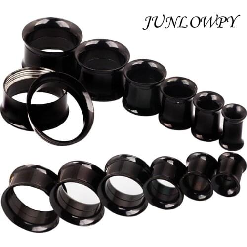 Mix 9 Size 36pcs/lot Stainless Steel Black Internally Threaded Double Flare Screw Flesh Tunnel Ear Plug