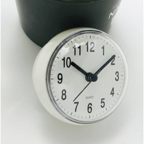 Mini Sucker Wall Clock Bathroom Anti-Fog Waterproof 7cm Kitchen Toilet Small Quartz Table Clock Living Room Decoration