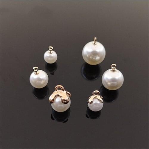 Fashion Imitation Pearl Pendant Bijoux For Women Handmade Bracelet Necklace Earring Hair Accessories Charms Diy Jewelry Findings