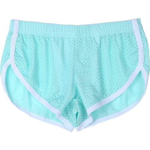 Swimwear Mens Summer Pure Color Breathable Sports Short Net Fabric Elastic Waistband Casual Shorts for Sleeping Lounging Running