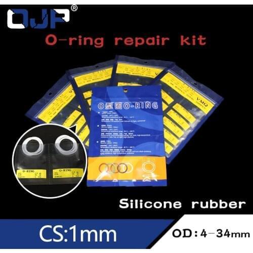 Multiple size repair kit combination O-ring Silicone/VMQ thickness CS1mm O ring Seal Ring Gasket Washer White Silicon Rubber