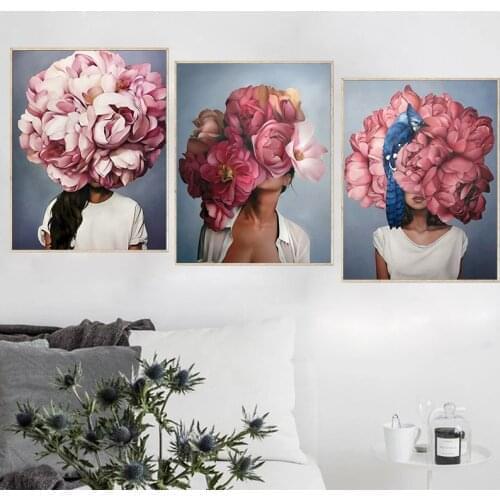 SDOYUNO 3PCS DIY Paint By Numbers Girls Picture For Living Room Home Decoration Coloring By Numbers Portrait Handpainted Gift