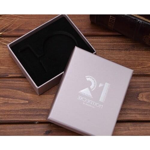 Foam Inserted Paper Packaging Rigid Jewelry Box Custom Logo Printed,Packaging for Keychain ---DH11165
