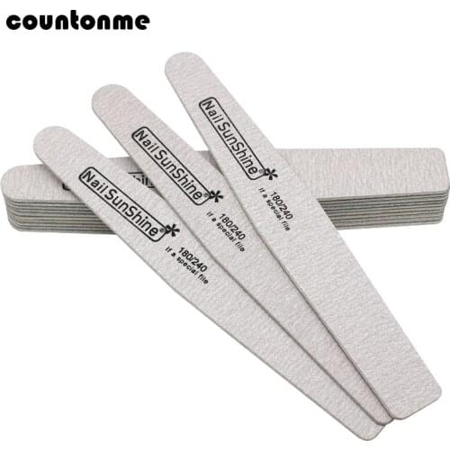 100pcs 180/240 Wood Nail File Diamond sanding polishing Buffer Block UV Gel Polisher Washable Manicure Pedicure Nail Care Tools