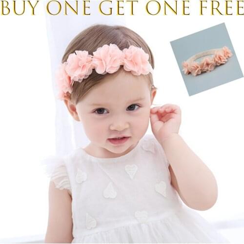 Buy One Get One Free Kids Headband Soft Flower Turban KidsHair Bands for Children Girls Elastic Head Wrap Hair Accessories