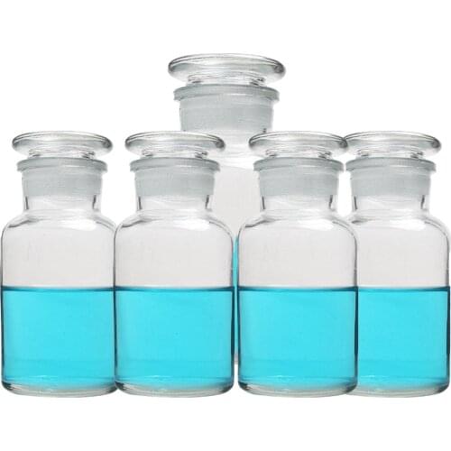 30/60/125/250/500ml Transparent Wide-Mouth Storage Container Reagent Bottle Empty Seal Bottles Powder Medicine Pill Jar