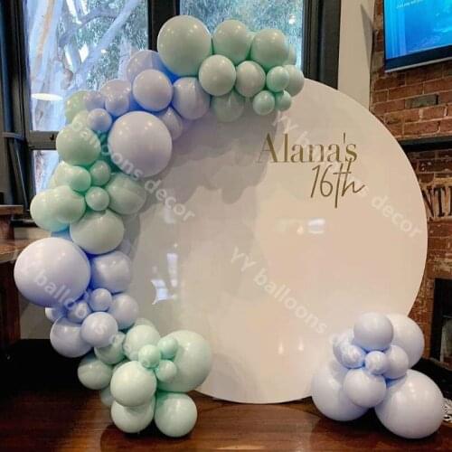 DIY Pastel Macaron Blue Mint Balloon Garland Sliver Globos Arch Kit Birthday Wedding Baby Shower Anniversary Party Decor