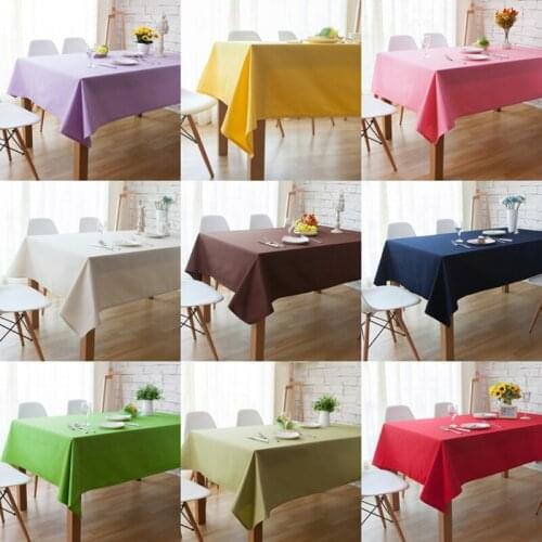Tablecloth Linen Cotton Plain Table Cloth Rectangular Banquet Wedding Dining Tablecloths Outdoor Decoration Cover High Quality
