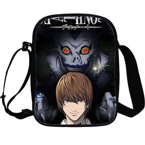 3d Print Death Note Anime Messenger Bags Fashion Graphic Cartoon Print Shopping Bags Girls Fashion Casual Pacakge Women Hand Bag