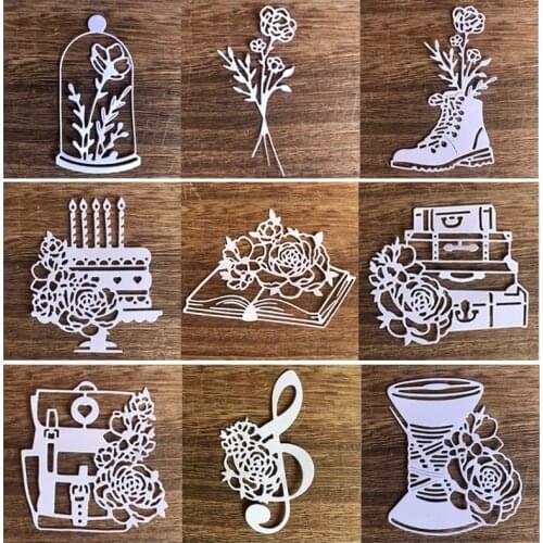Cake Vase Musical Note Book 2021 Metal Cutting Dies Stencils Flower Silhouette Scrapbooking Die Cuts For Paper Crafting