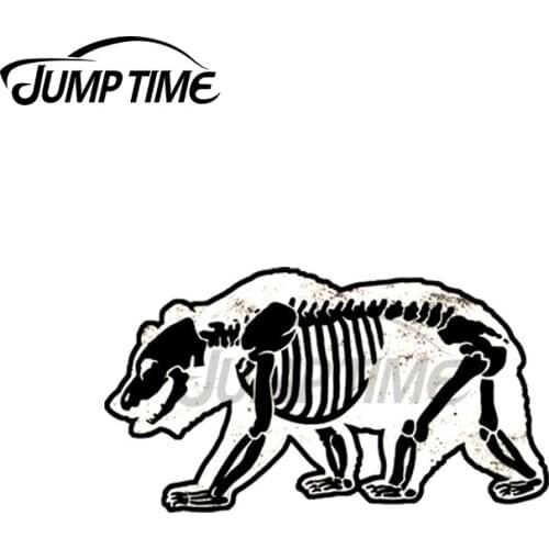 Jump Time 13 x8cm For California Flag Bear Halloween Skeleton Vinyl Car Stickers Motocycle Window Trunk Creative Car Decal Decor
